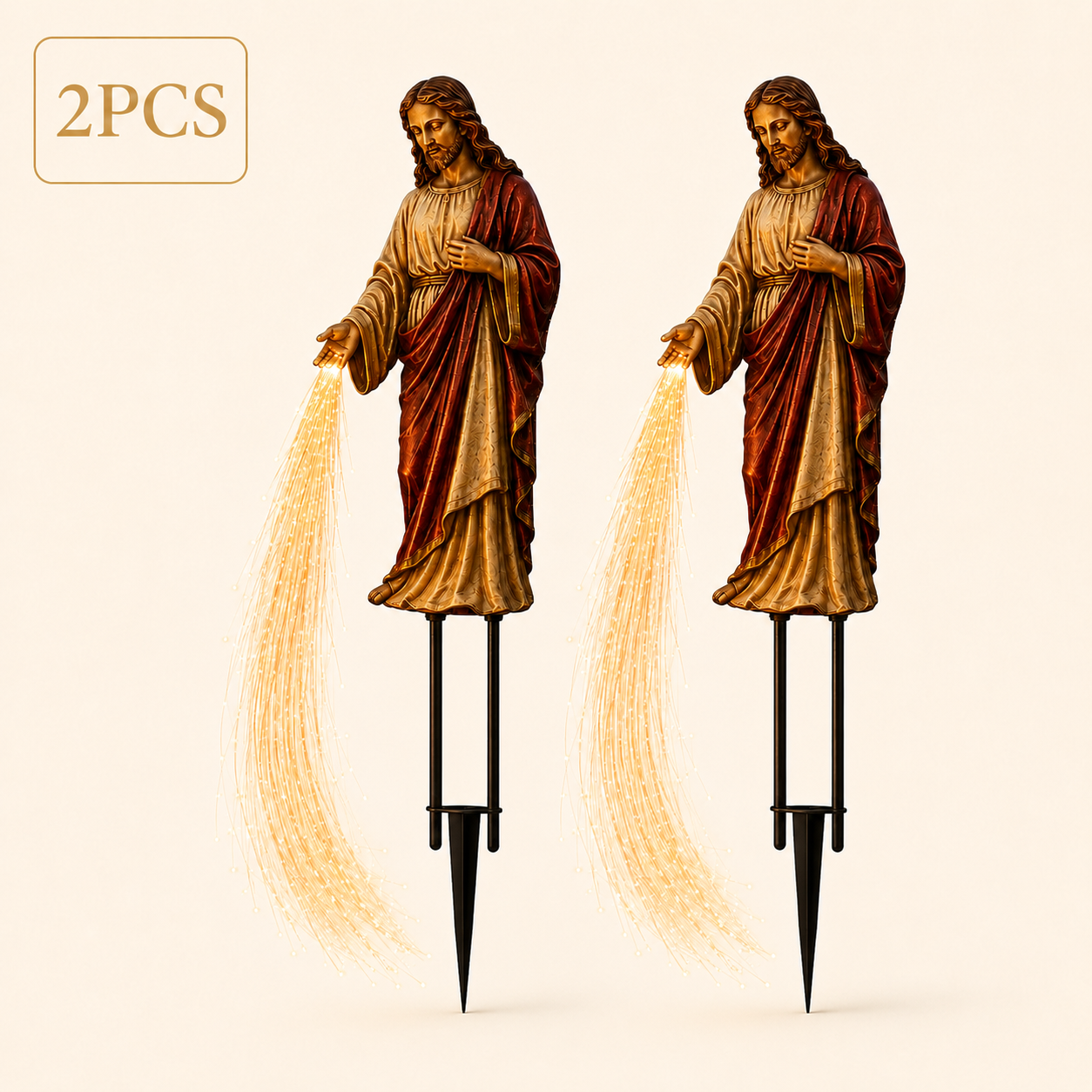 ✝️ Solar Jesus Fiber Optic Garden Light ✨ | Faith‑Inspired Outdoor Decor(🔥 Same as in the video)