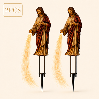 ✝️ Solar Jesus Fiber Optic Garden Light ✨ | Faith‑Inspired Outdoor Decor(🔥 Same as in the video)