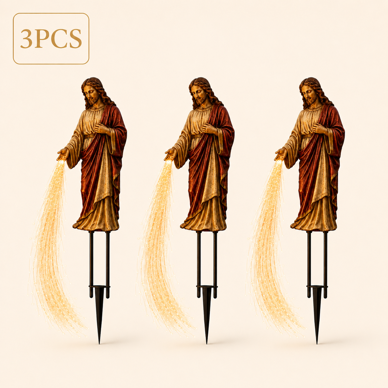 ✝️ Solar Jesus Fiber Optic Garden Light ✨ | Faith‑Inspired Outdoor Decor(🔥 Same as in the video)