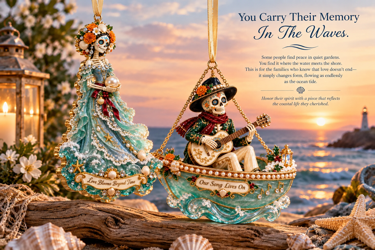 ocean day of the dead ornament love blooms beyond time landing 04