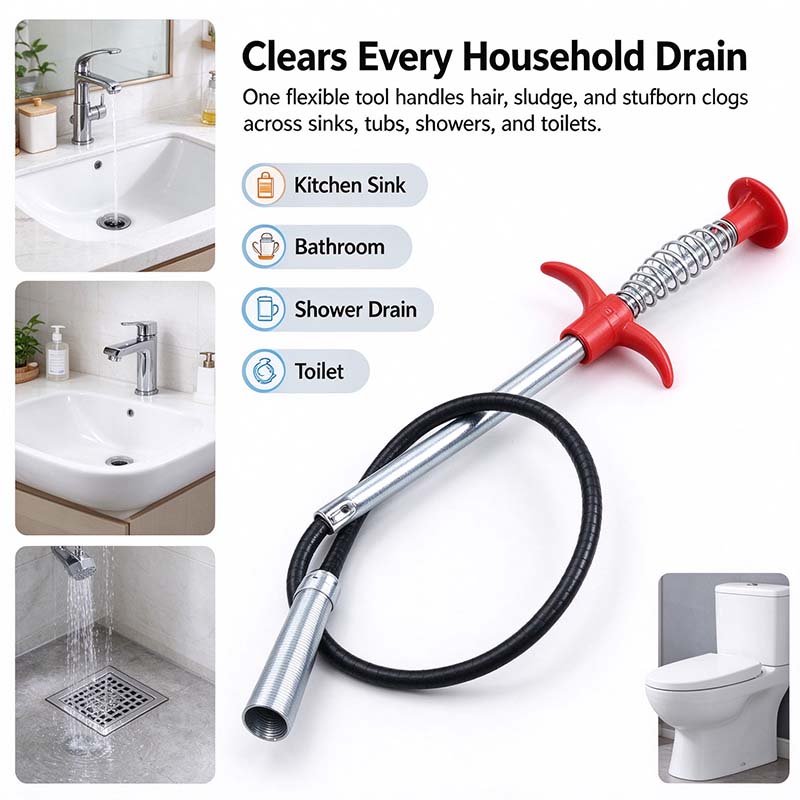 drain snake drain clog remover 4 claws efficient dredging steel wire drain hair cleaner tool landing 08