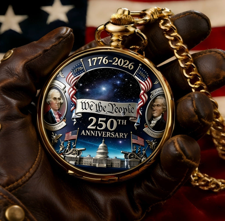 🎉🇺🇸 Limited Edition!🔥🔥 America 250th Anniversary Commemorative Pocket Watch — 1776-2026