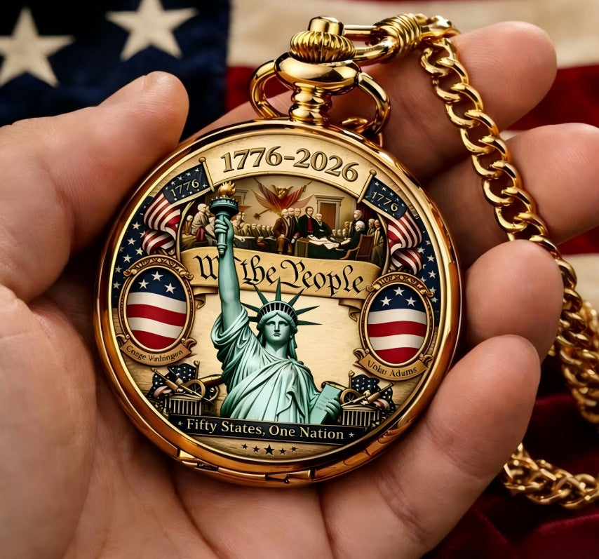 🎉🇺🇸 Limited Edition!🔥🔥 America 250th Anniversary Commemorative Pocket Watch — 1776-2026