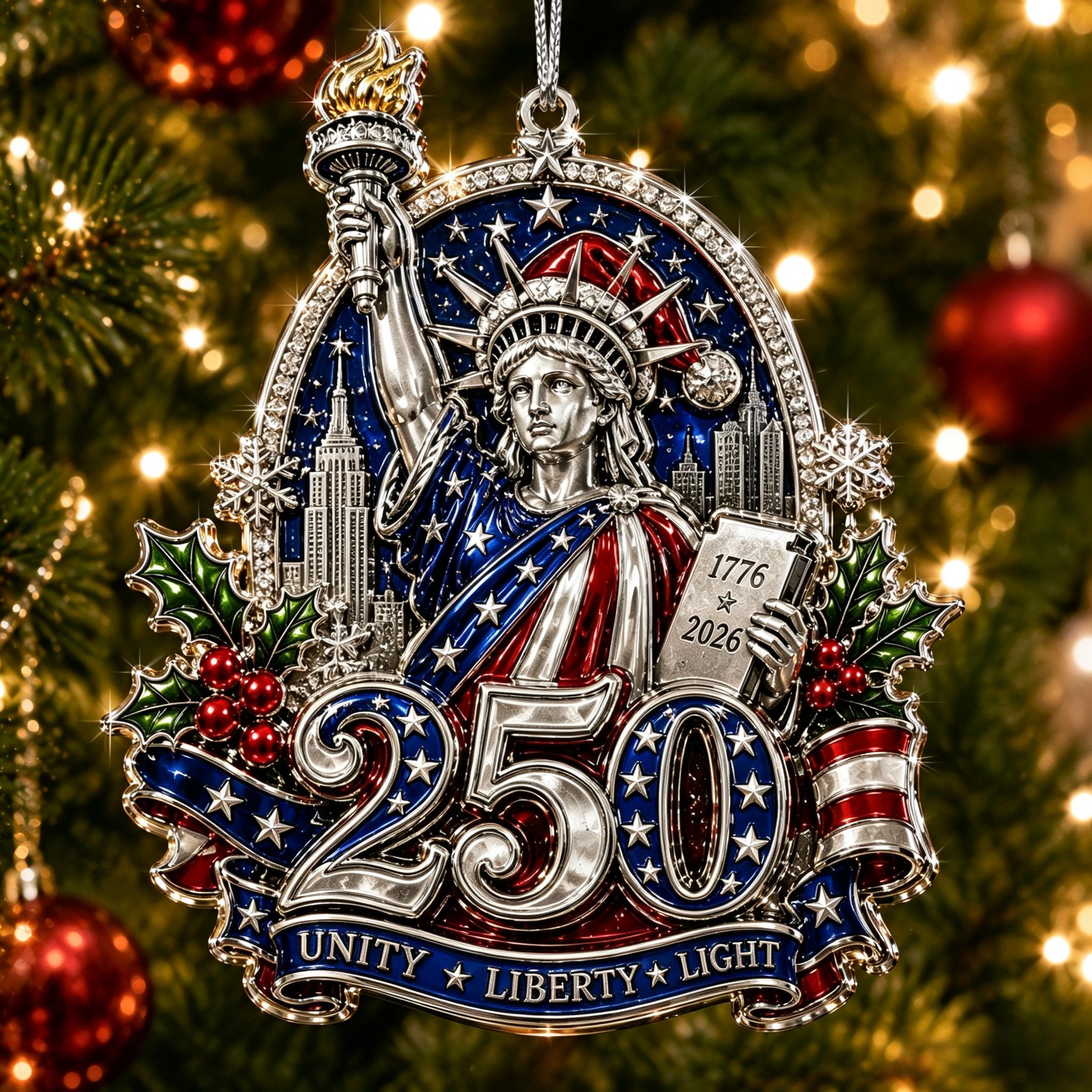 USA 250th Anniversary Christmas Ornament