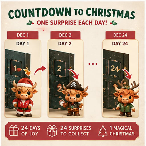 🐂🎁 2026 Highland Cow Advent Calendar – Every Day Brings New Surprises 🎄✨