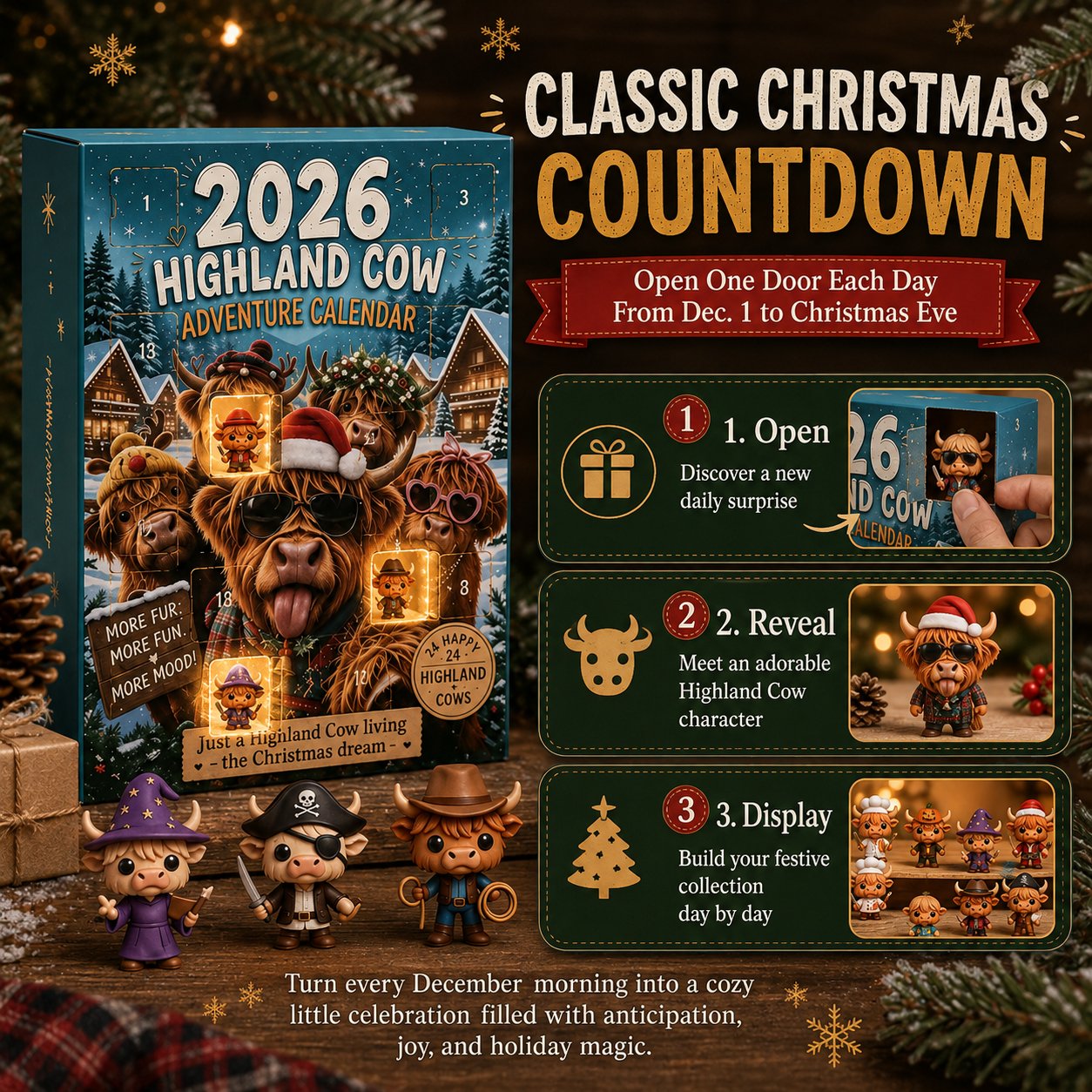 🐂🎁 2026 Highland Cow Advent Calendar – Every Day Brings New Surprises 🎄✨