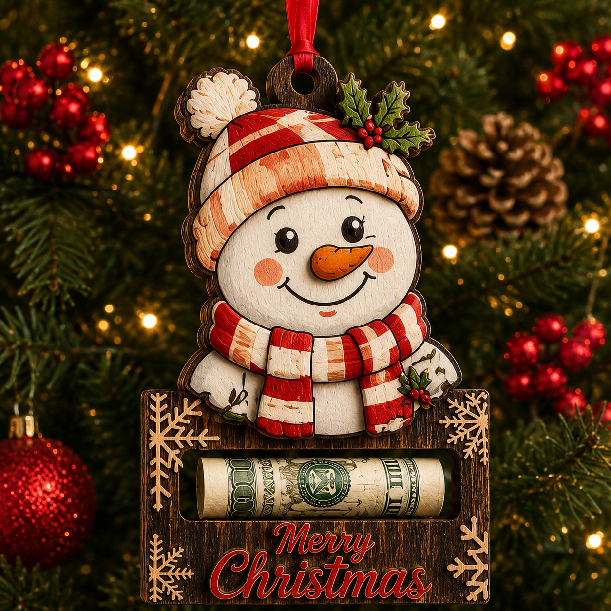 💵✨ Christmas Cash Gift Ornament