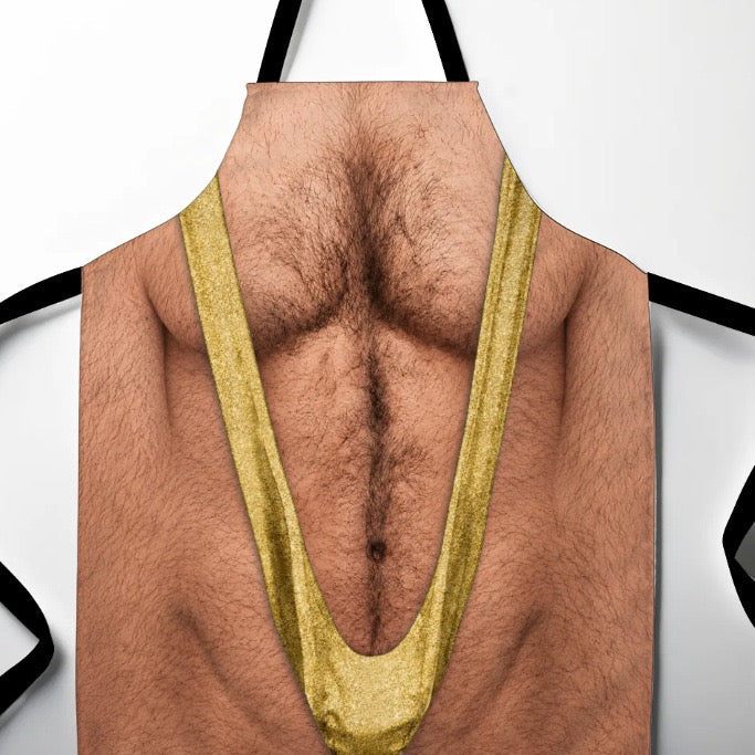 🍳🤯Funny Mankini Belly BBQ Grilling Apron – Gag Gift for Men – King of BBQ