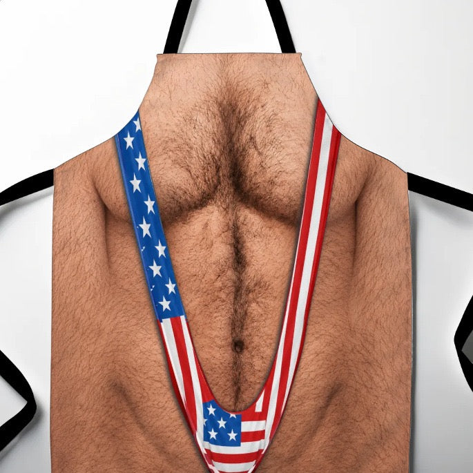 🍳🤯Funny Mankini Belly BBQ Grilling Apron – Gag Gift for Men – King of BBQ
