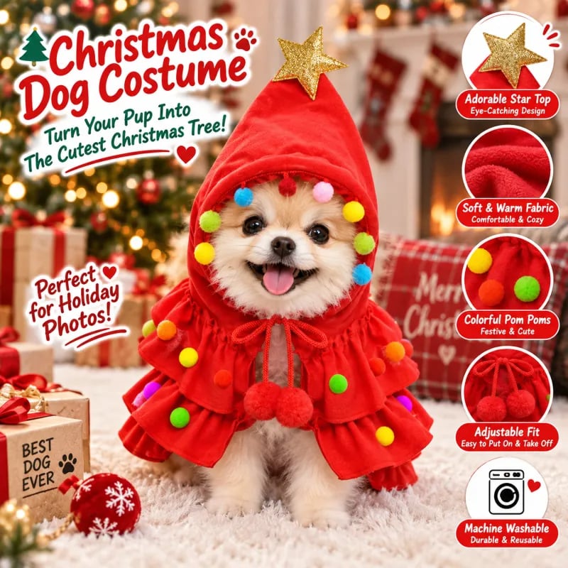 🎄Christmas Tree Pet Cape🐶