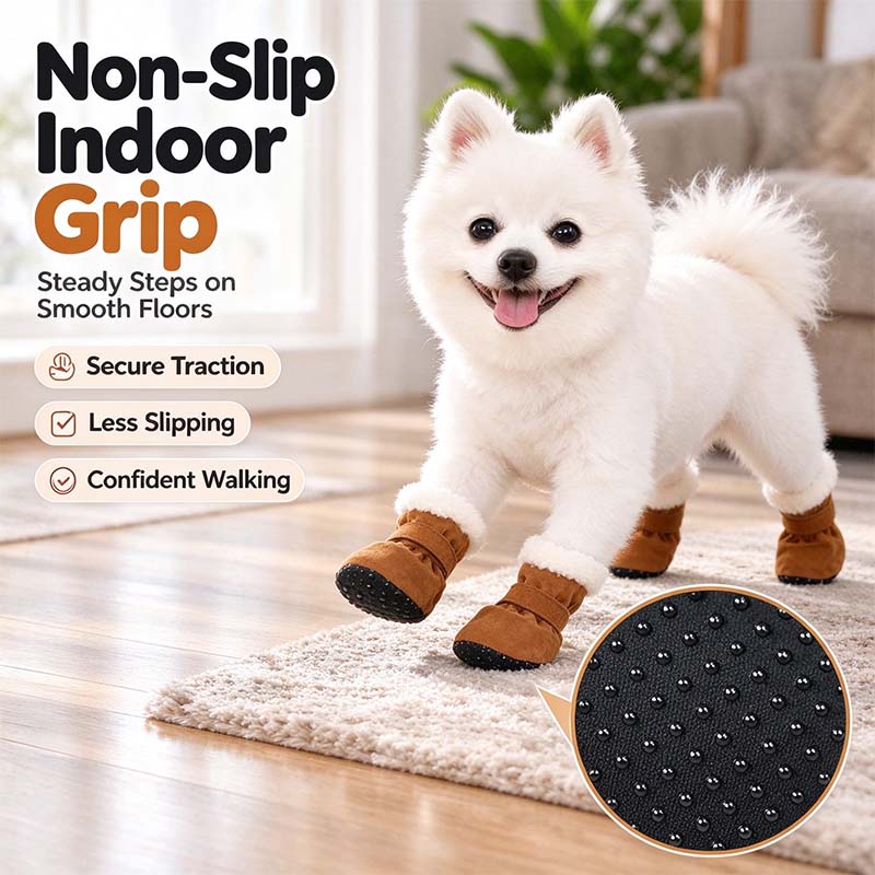 soft velvet puppy booties warm non slip paw covers for small dogs landing 05