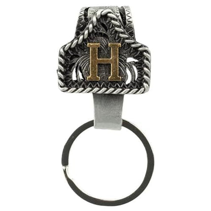 📎Handmade Cow Tag Belt Key Holder with Copper Initial