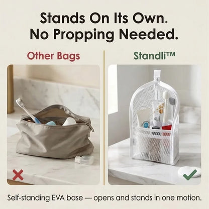 Standing Toiletry Bag, Waterproof Foldable Travel Makeup Organizer 🧳