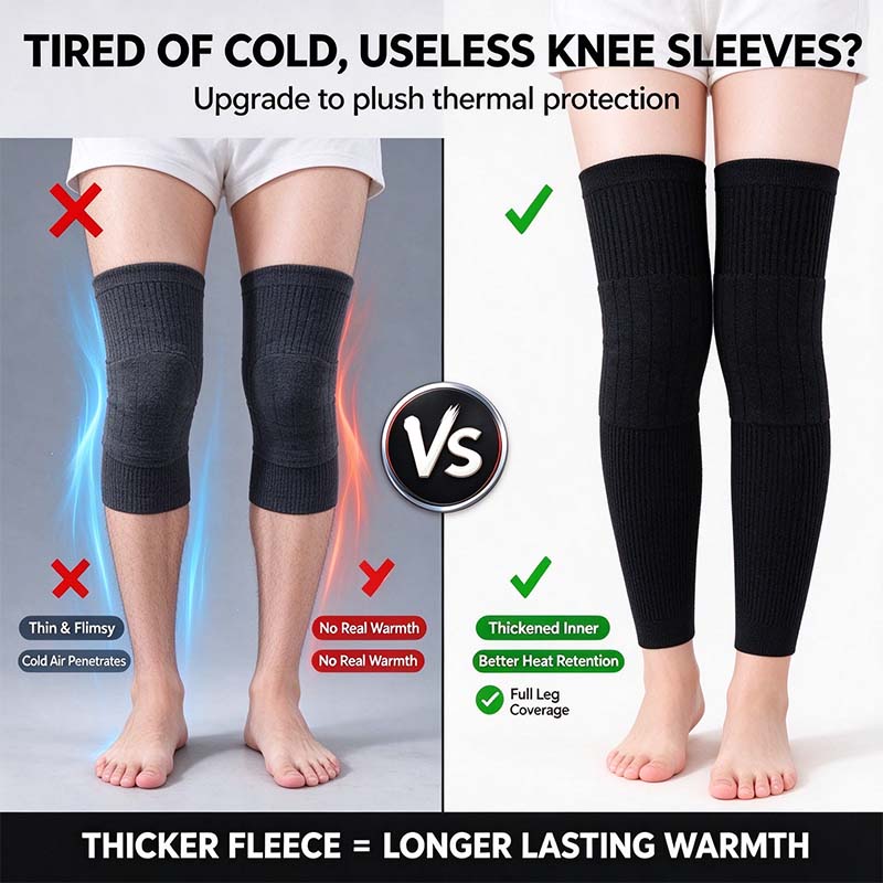 long knee pads for men and women one size with thick wool lining landing 07
