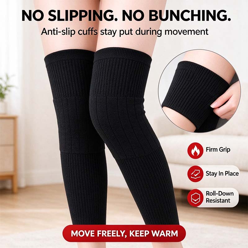 Long Knee Pads for Men and Women, One Size with Thick Wool Lining 🦵