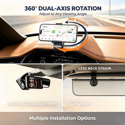 Magnetic Car Phone Holder | Dashboard & Sun Visor Foldable Mount🛑
