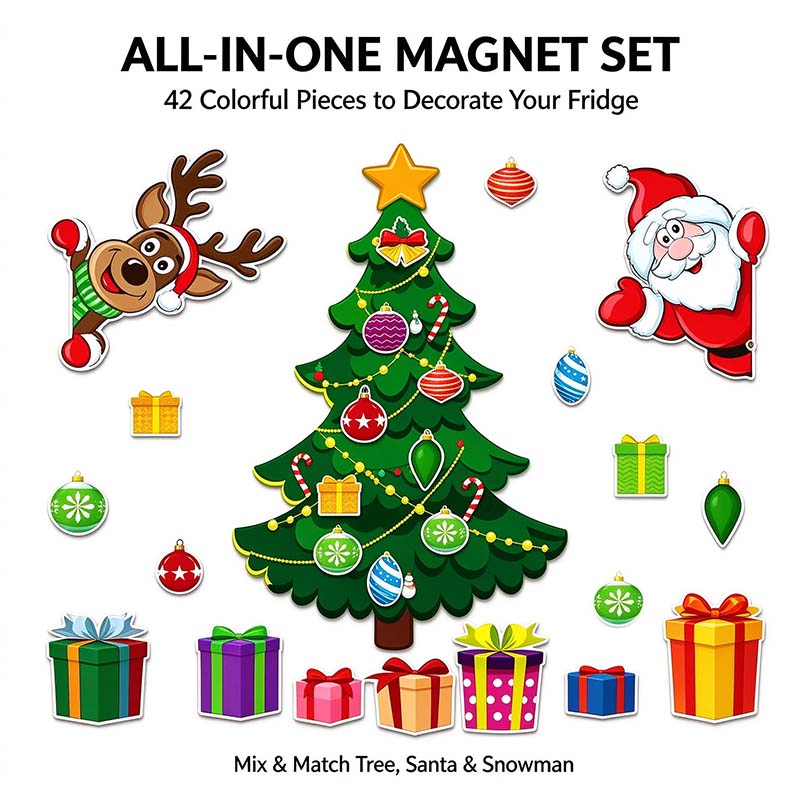 Christmas Refrigerator Magnets, Christmas Tree Magnets for Fridge Stickers Decoration 🎄