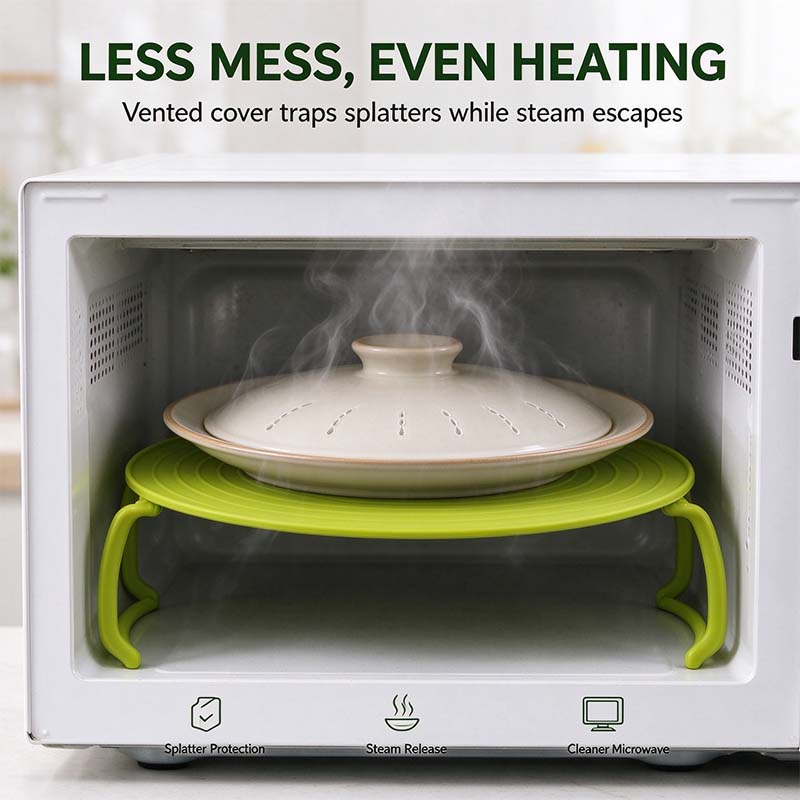 Microwave Multipurpose 4 in 1 Tray Stand Rack Splatter Guard Carry Tray Stacking Shelf 🍲