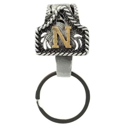 📎Handmade Cow Tag Belt Key Holder with Copper Initial