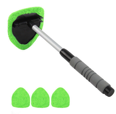 💥 💥 🔥 Windshield Cleaning Tool, Microfiber Car Window Cleaner with 4 Reusable and Washable Microfiber Pads and Extendable Handle