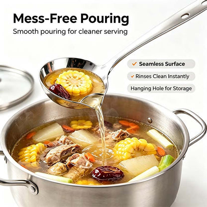 Stainless Steel Oil Separator Ladle - Mirror Polished, Ergonomic Handle Kitchen Gadget 🥣