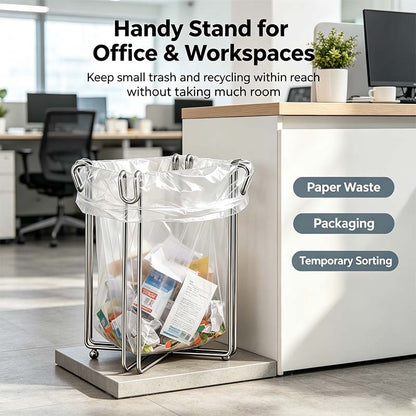 Easy to Disposal, Just Hook the Trash Bag, Foldable 304 Stainless Steel Trash Bag Holder🗑️