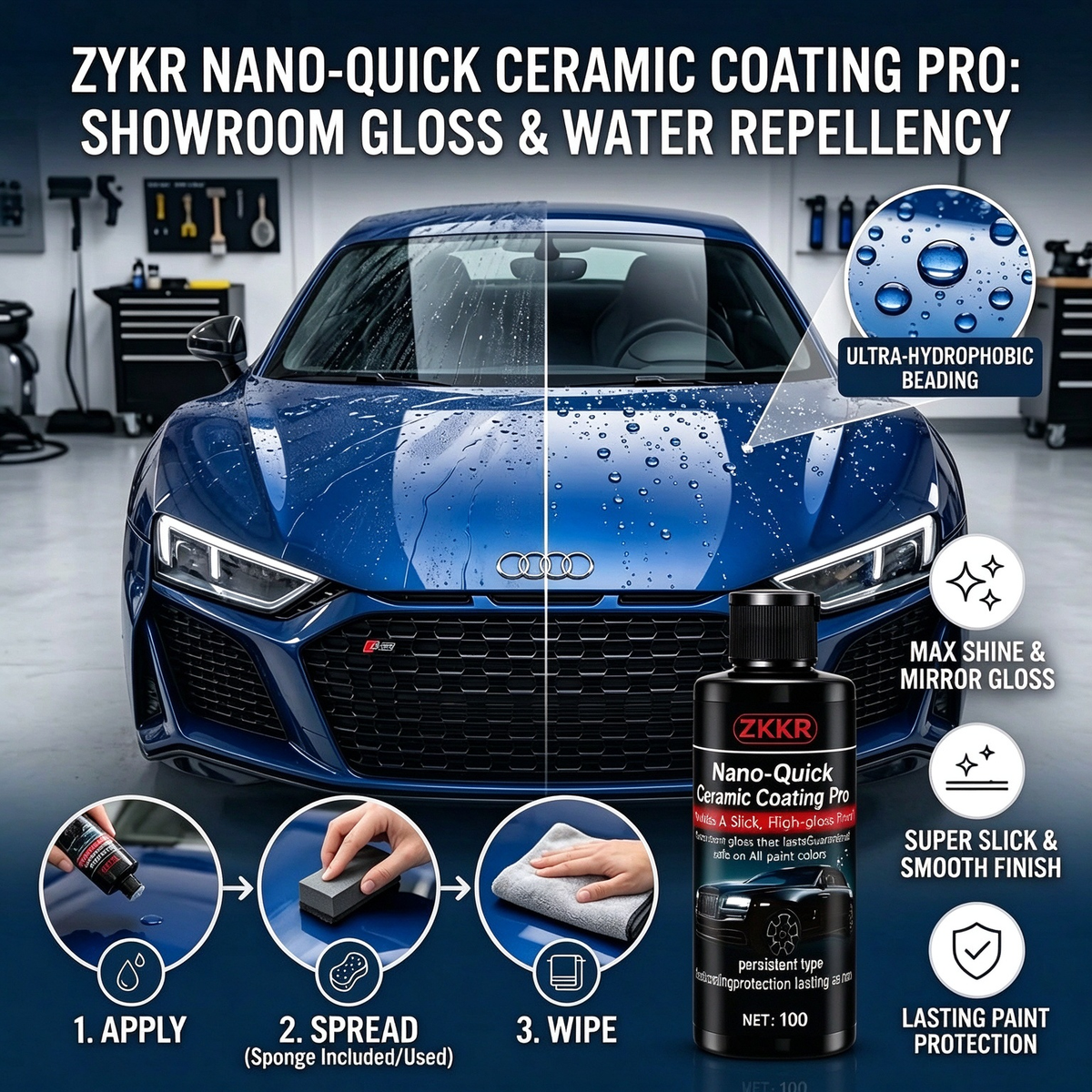 Nano-Quick Ceramic Coating Pro for Automobiles, Featuring Advanced Ceramic Technology ✨
