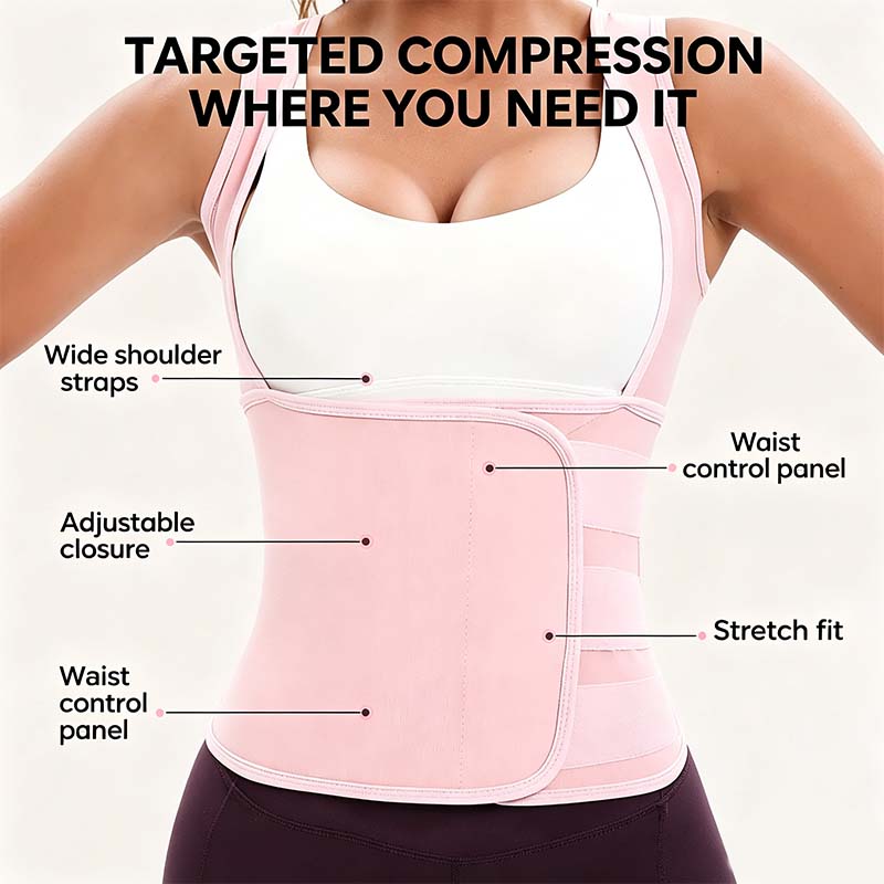 Women's Zip‑Up Compression Shapewear Vest - Athletic Active Tops with Built✨