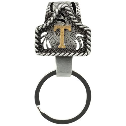 📎Handmade Cow Tag Belt Key Holder with Copper Initial