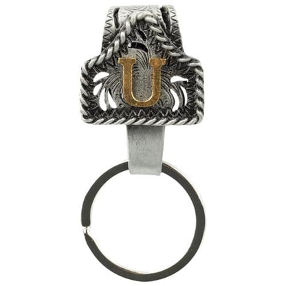 📎Handmade Cow Tag Belt Key Holder with Copper Initial