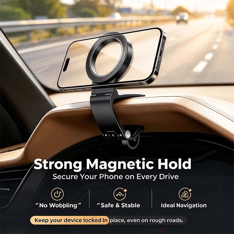 magnetic car phone holder dashboard sun visor foldable mount landing 07