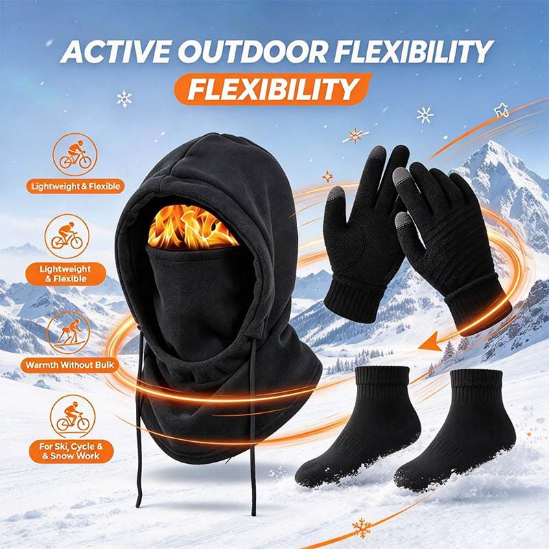 Unisex Adult 3-4 Piece Plain Winter Warm Multi-Pieces Outdoor Wear Set🧥