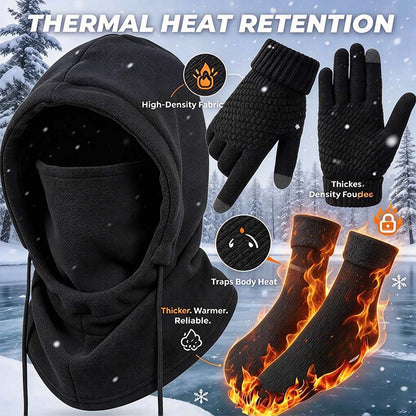Unisex Adult 3-4 Piece Plain Winter Warm Multi-Pieces Outdoor Wear Set🧥
