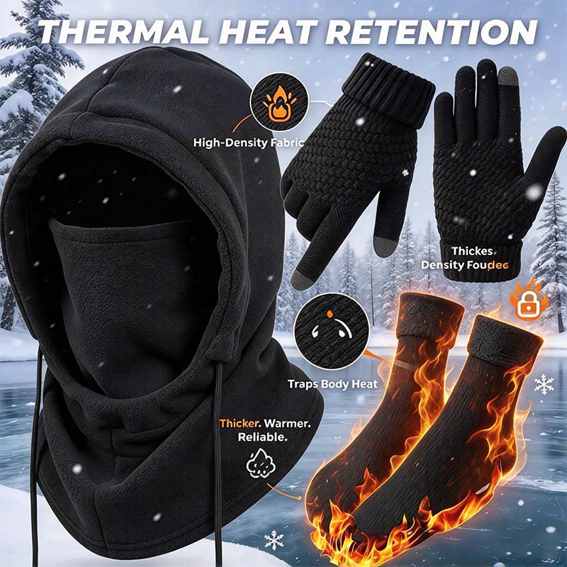 unisex adult 3 4 piece plain winter warm multi pieces outdoor wear set landing 06