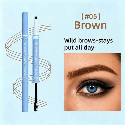 2-in-1 Waterproof Micro-Fork Eyebrow Pen-Tinted Gel Cosmetic🖌️