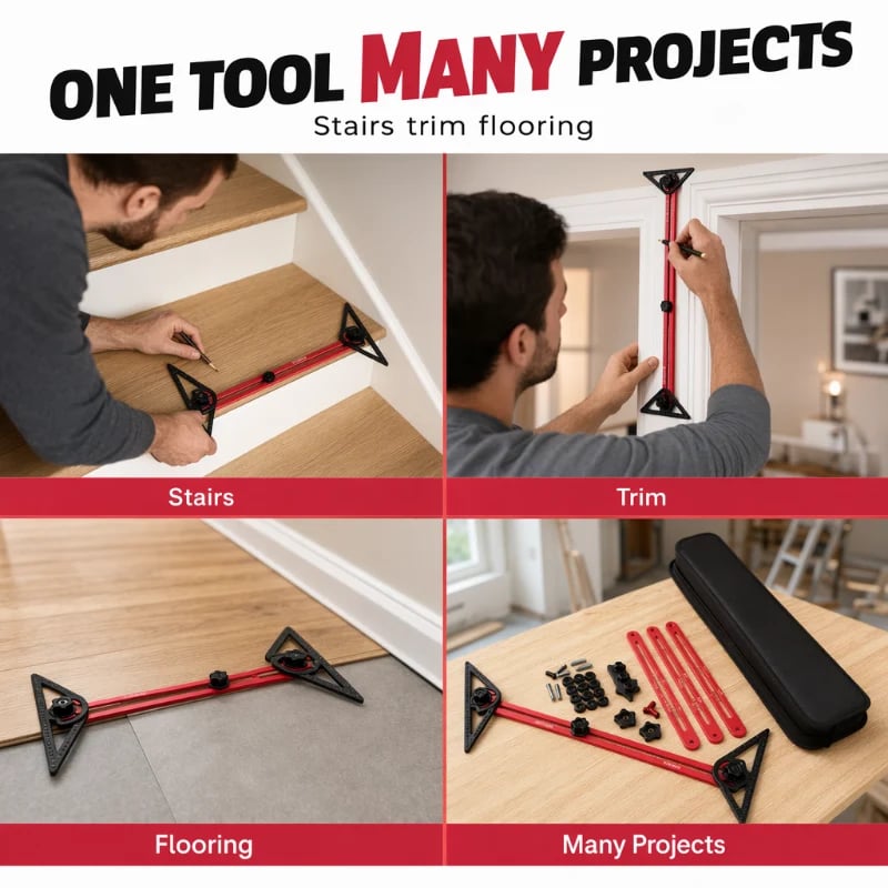 FREE SHIPPING⏰Get Perfect Layouts Instantly! Aluminum Measuring Tool Kit
