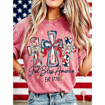 ⭐ God Bless America Women T-Shirt - Vintage 250th Anniversary USA Gift Tee🎆
