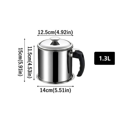 🔥Limited-time offer: 50% OFF🧺Stainless Steel Oil Strainer Pot with Fine Mesh Filter & Wooden Handle