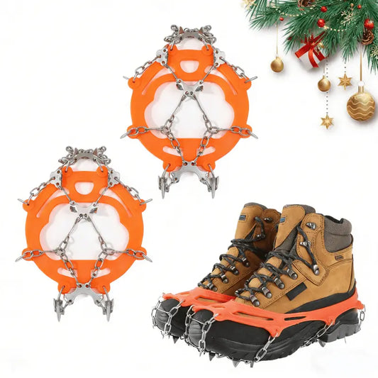 Ice Cleats for Shoes and Boots, Lightweight Crampons Anti-Slip Traction Snow Grips for Walking, Daily Commuting, Hiking Outdoor Winter Use for Men Women One size fits all