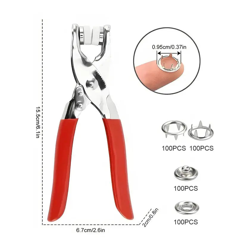 Including 100pcs Invisible Colored Metal Buckle & 1 Count Manual Pressure Pliers 🔧