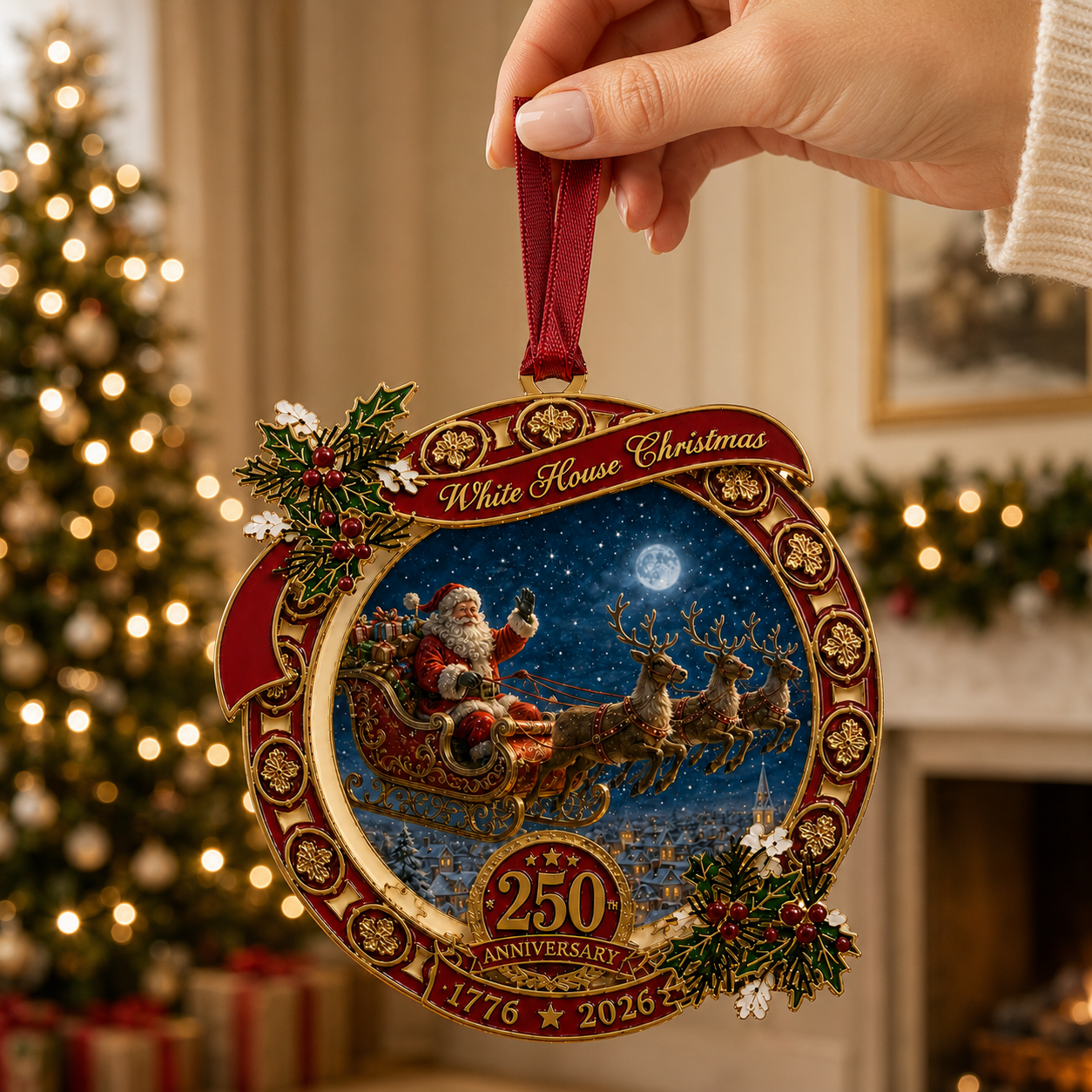 ✨250th Anniversary Edition Santa's Sleigh Scene Ornament