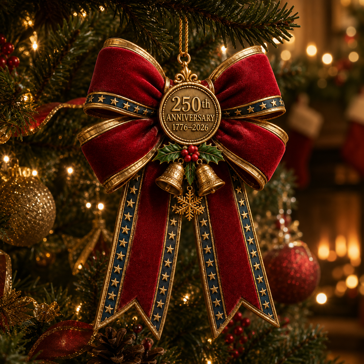 ✨250th Anniversary Bow Christmas Tree Ornament