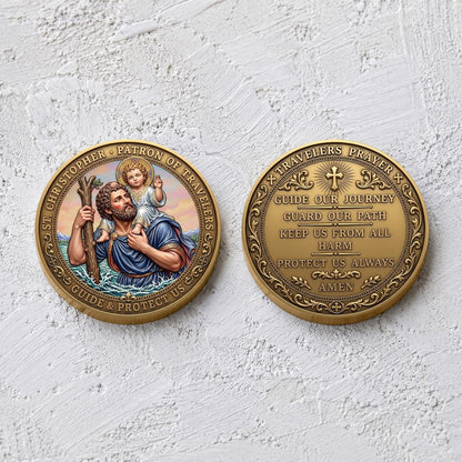 Saint Christopher Protection Challenge Coin
