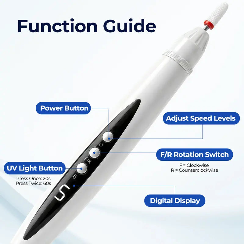 1 Set Electric Nail Drill for Thick Nails, Cordless Efiles for fungal Nails Lightweight