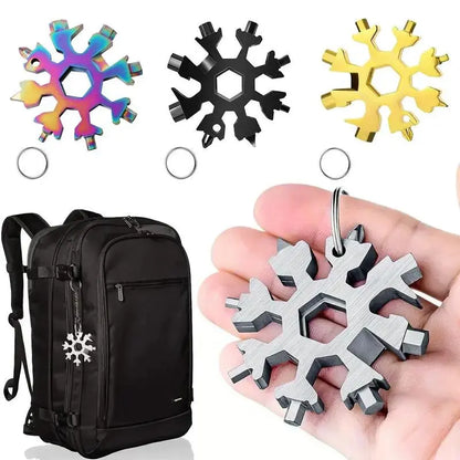 Viral 18-in-1 Snowflake Multi-tool Stainless Steel Portable Wrench All-in-One Screwdriver ❄️