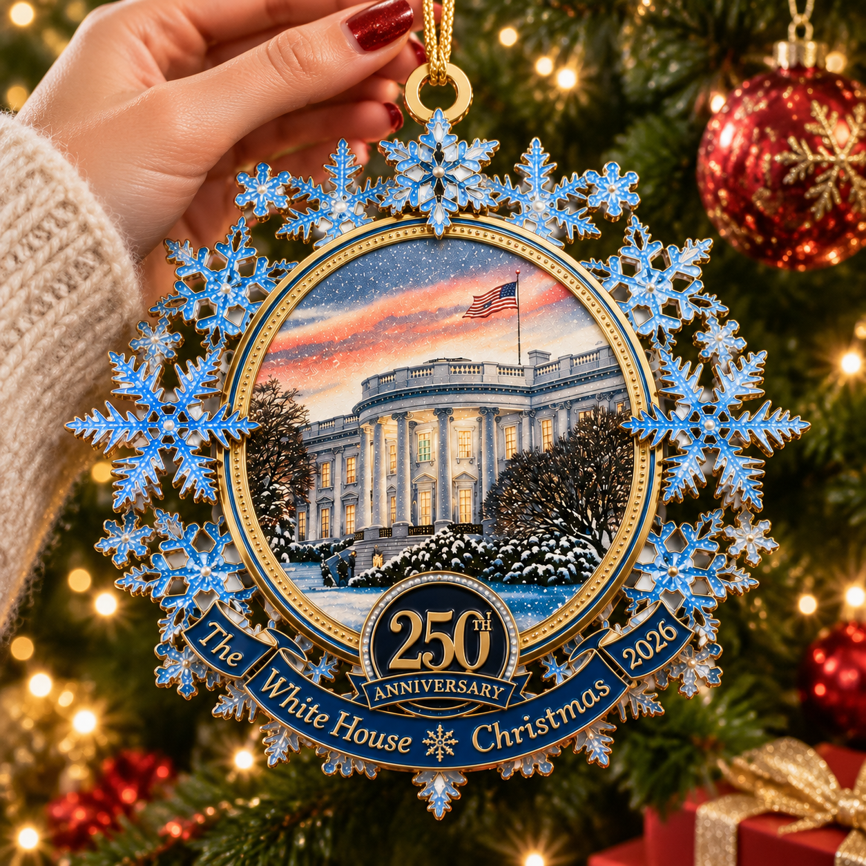 ✨White House 250th Anniversary Commemorative Snowflake Ornament