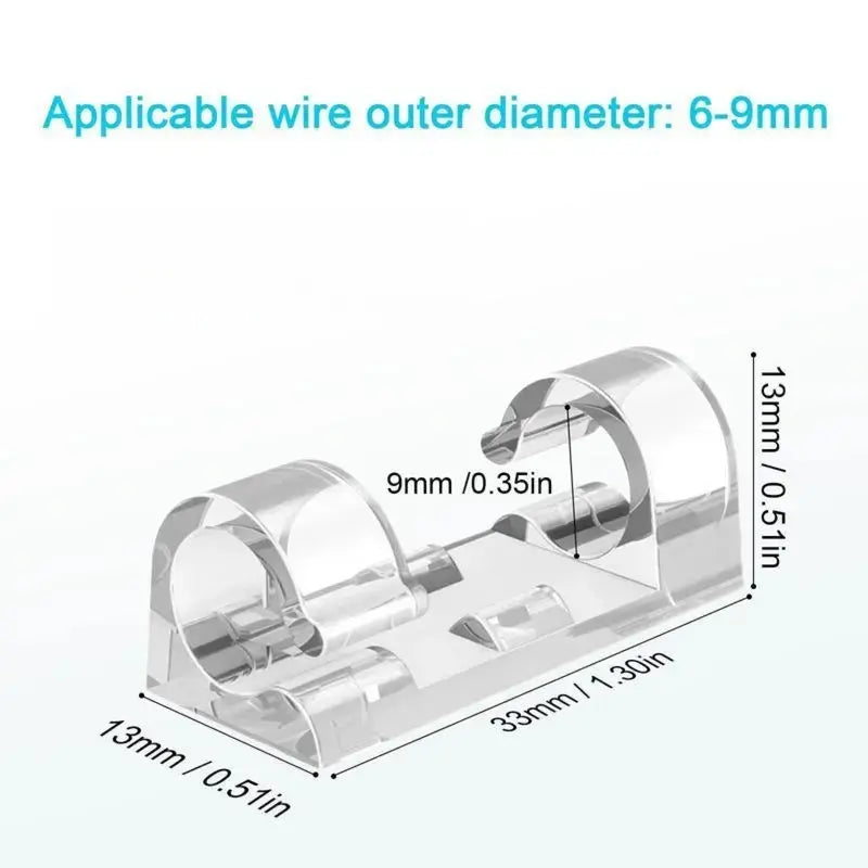 20Pcs Self-Adhesive Cable Clips, Space-Saving Wire Cord Organizer