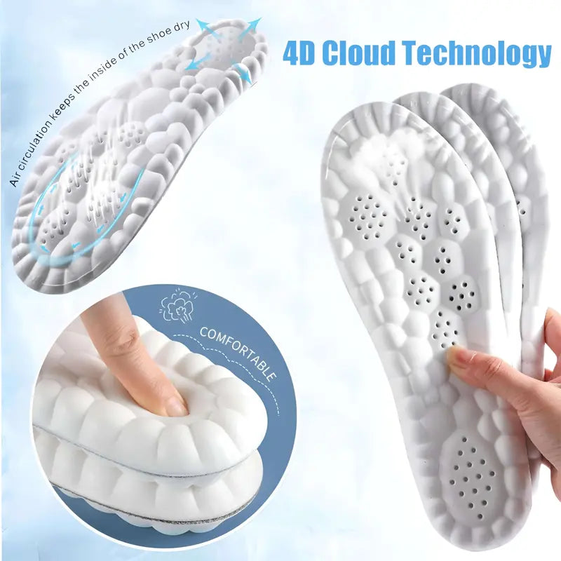 4D Cloud Insoles, Shock Absorption Foot Pads for Men Women☁️