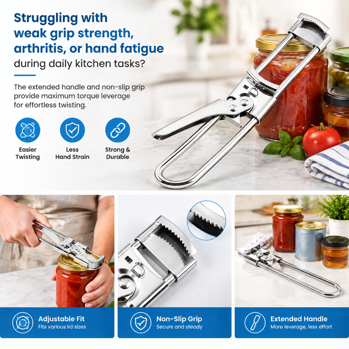 multifunctional adjustable can opener stainless steel jar lid opener bottle opener tool landing 06