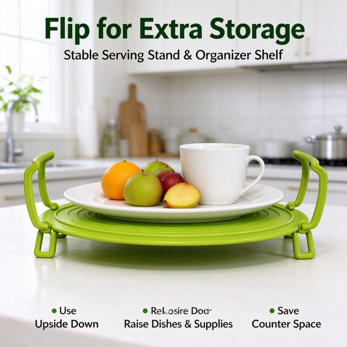 Microwave Multipurpose 4 in 1 Tray Stand Rack Splatter Guard Carry Tray Stacking Shelf 🍲
